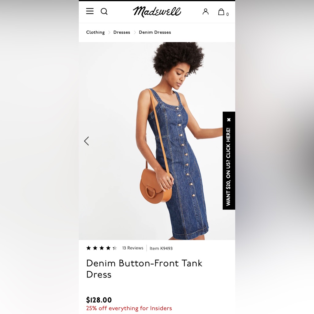 madewell denim dress Madewell Denim Overall Mini Dress (2020s)  Ragstock